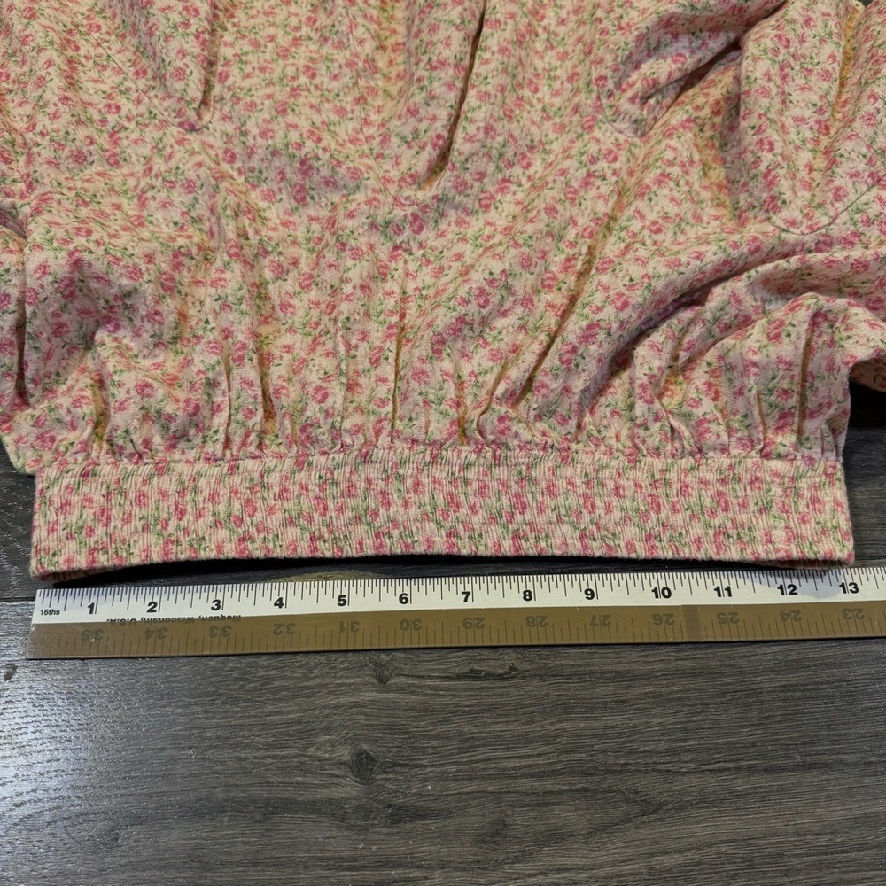 Show Me Your Mumu Charm Mini Skirt Pink Cotton Floral Lace Trim Womens M - Picture 12 of 15